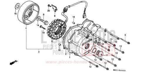 PANNEAU CARTER-MOTEUR G./ GENERATRICE XL600VN de 1992